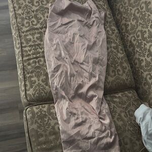 Fashion Nova Blush Satin Skirt